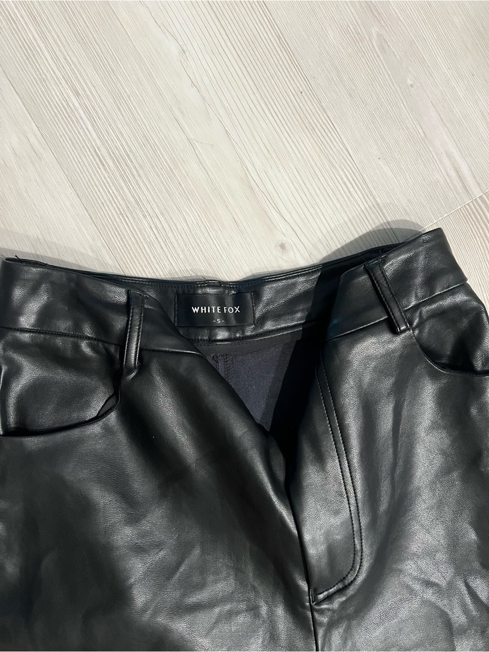 White Fox Boutique Black Faux Leather Pants - Picture 1 of 5